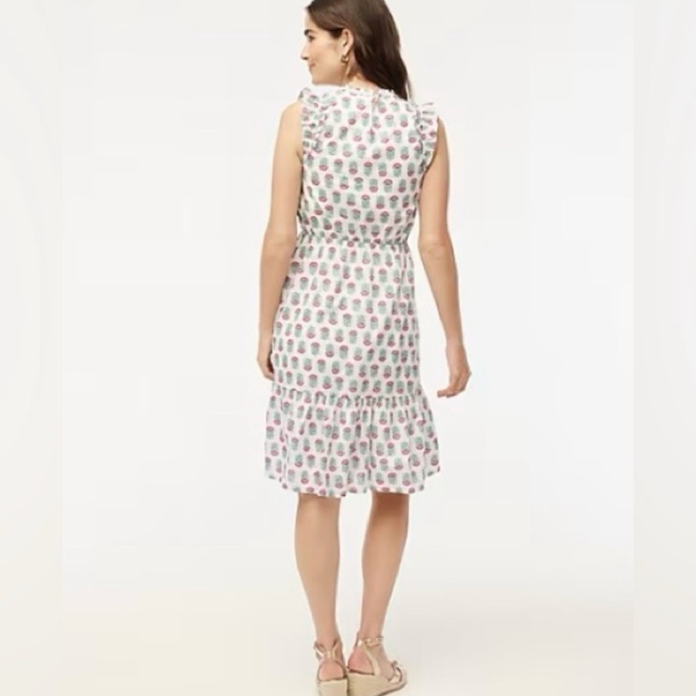 J. Crew Factory Floral Sleeveless Ruffle Trim Dress - Picture 2 of 11